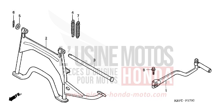 KICK STARTER ARM/STAND for SCV LEAD CANDY BLAZING RED (R195) from 2005